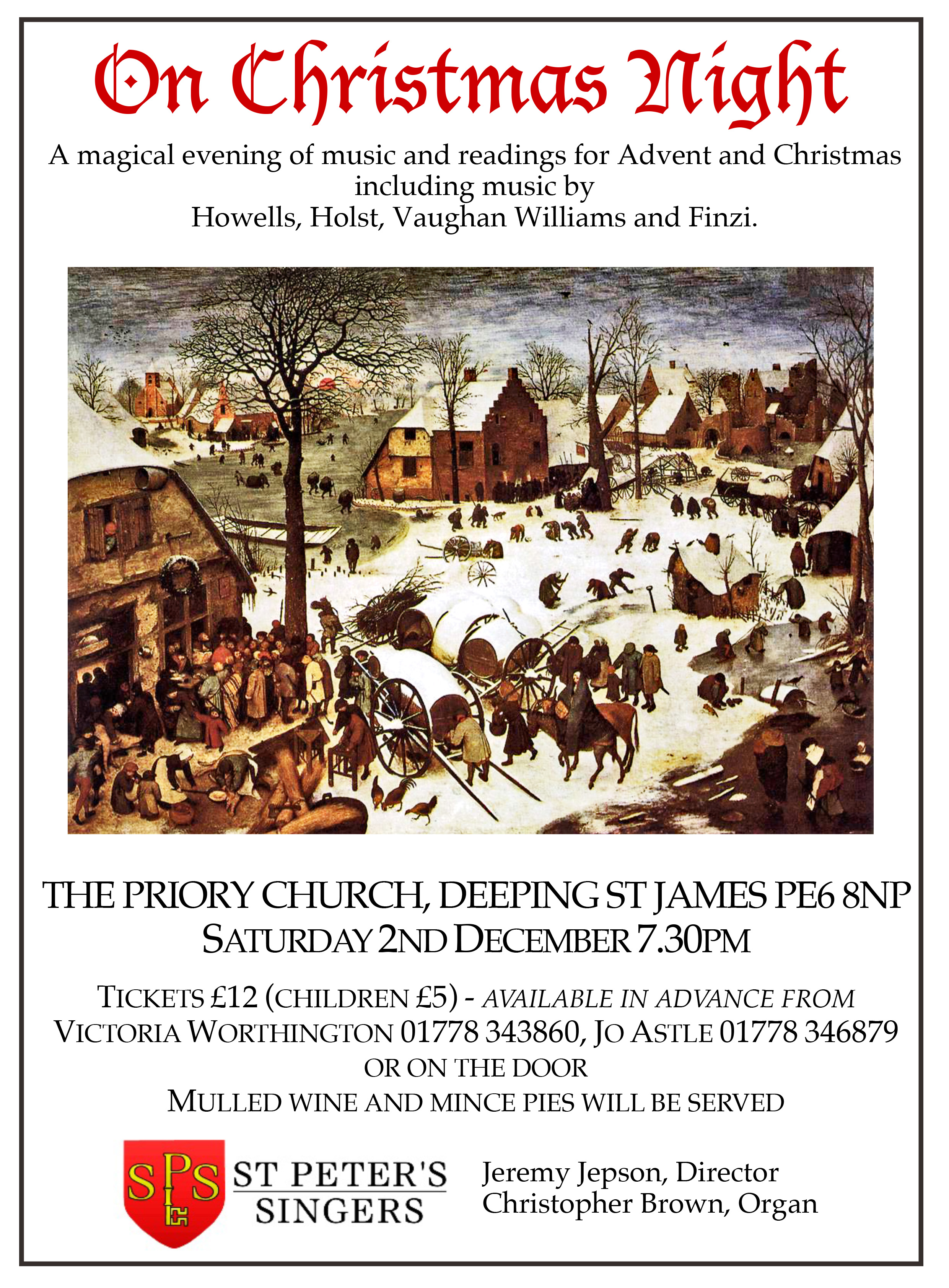 St Peter's Singers Christmas Concert Poster