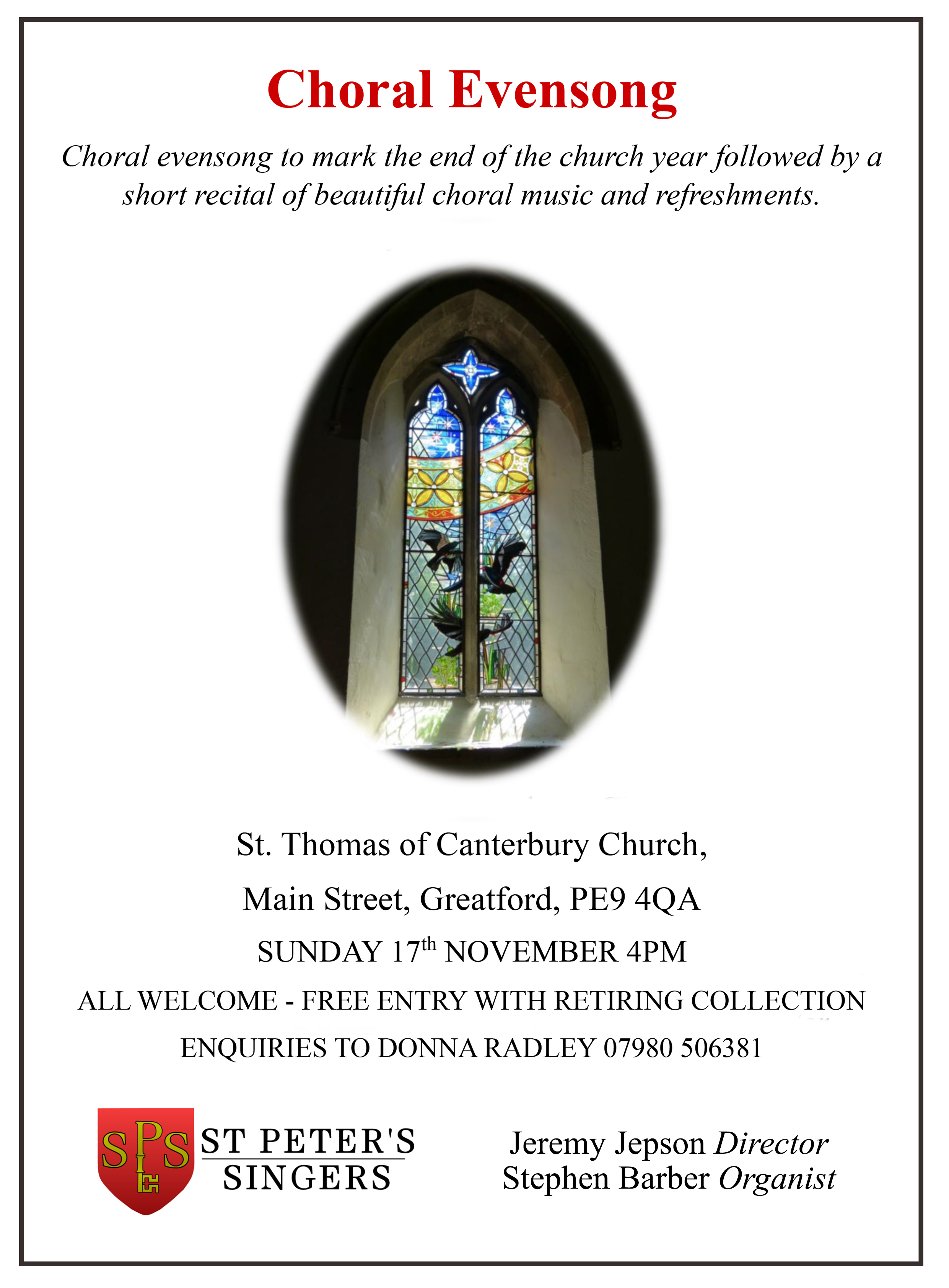 Greatford Evensong Poster